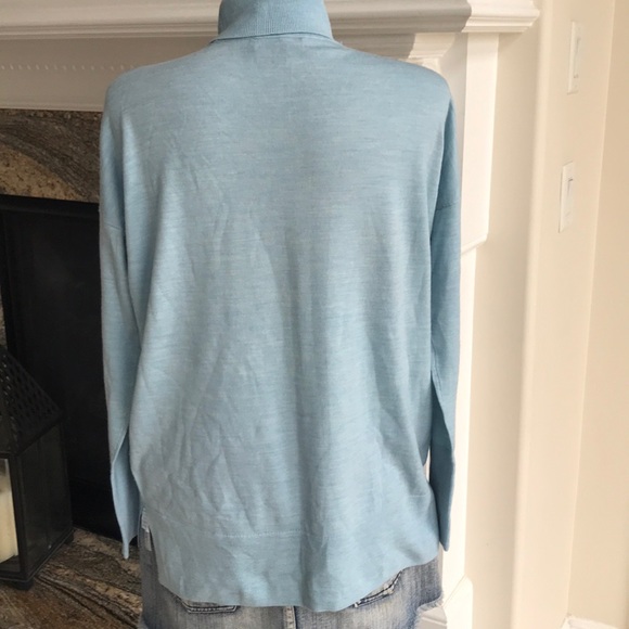 J. Crew Sweaters J Crew Light Blue Turtle Neck Merino Wool Sweater Poshmark